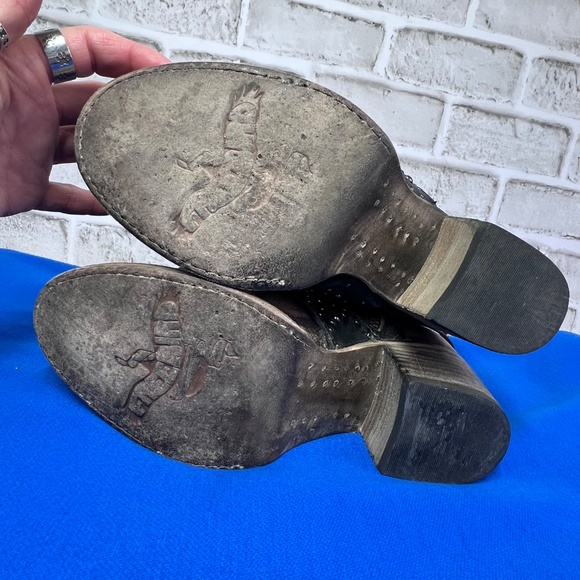 🦅|•FREEBIRD BY STEVEN•| SLAYER Leather Buckle Ankle Booties Size 8 - Picture 8 of 12